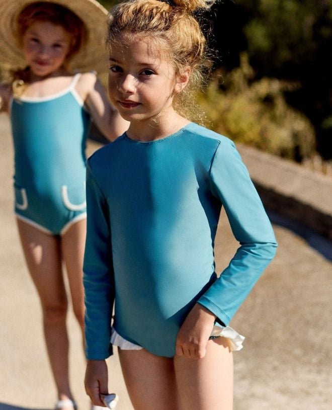 Maillot de bain une-pièce anti-UV pour fille Misha en Teal de CANOPEA 