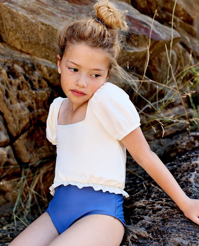 Maillot de bain une-pièce anti-UV pour fille et bébé Rosalia en storm de CANOPEA