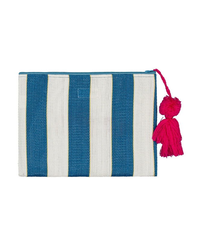 Pochette Le Soleil à rayures bleu Canopea