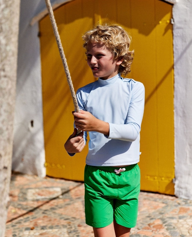 Short de bain pour garçon en vert grass de Canopea